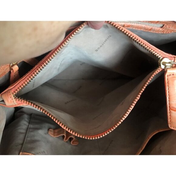 BEAUTIFUL BRAHMIN Elisa Satchel Shoulder Hobo Bag Rare Peach Color - Picture 13 of 14